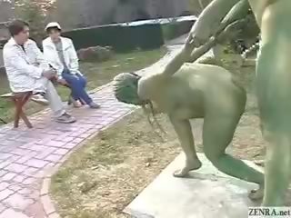 أخضر اليابانية حديقة statues اللعنة في جمهور