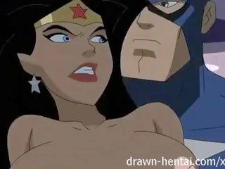 Superhero hentai - brīnums sieviete vs captain amerika