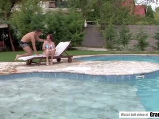 Bikini Granny Enjoys x rated clip with Her Younger Lover: HD dirty video ae