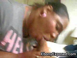 Gunging éndah wadon ebony gives hard bukkake to long