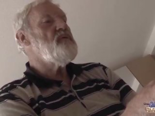 Old Young - Big member Grandpa Fucked by Teen she licks thick old man shaft